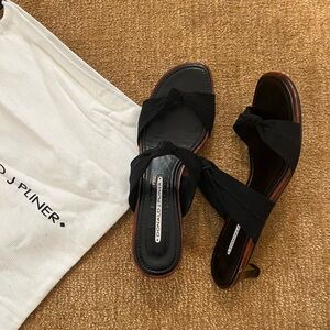 Donald J. Pliner Black Kitten Heel Sandals